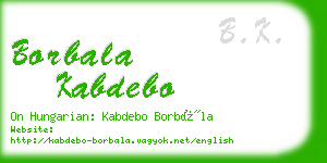 borbala kabdebo business card